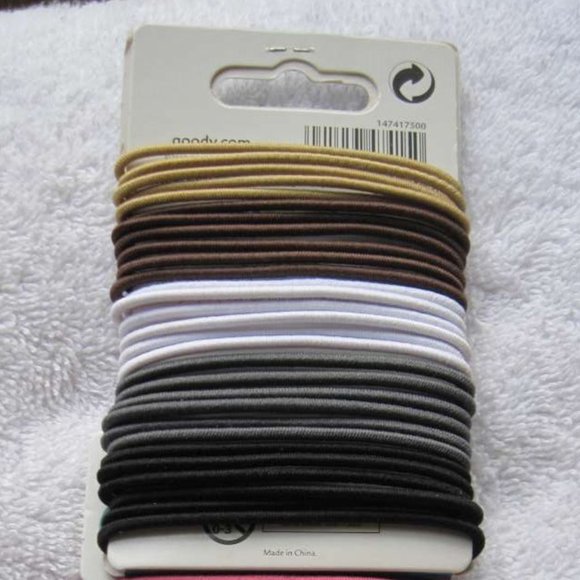 29 Goody Ouchless Java Bean Thin Skinny No Metal Elastic Hair Bands Ponytailers - Picture 5 of 6